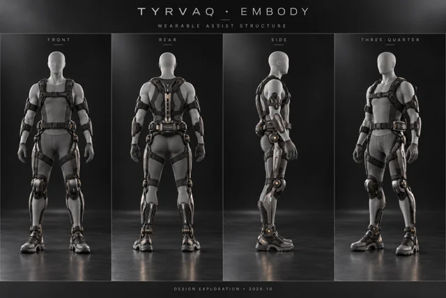 EMBODY · front / rear / side / three-quarter