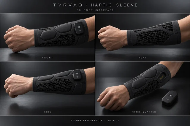 HAPTIC SLEEVE · front / rear / side / three-quarter